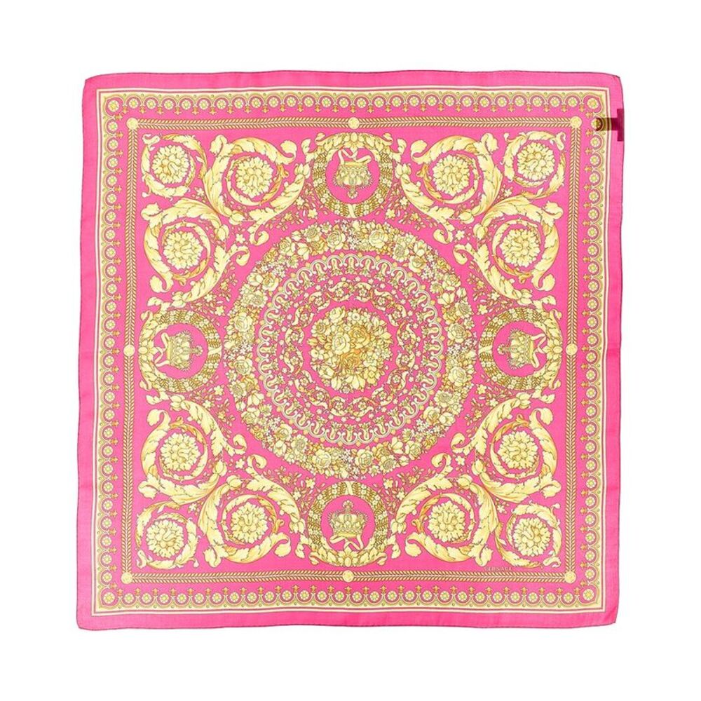 Versace Barocco Print Silk Scarf, Pink